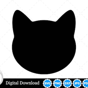 Ontwerp kattenkop, kattenkop SVG, omtrek kattenkop, gesneden bestanden kattenkop, kattenkop Cricut en silhouet