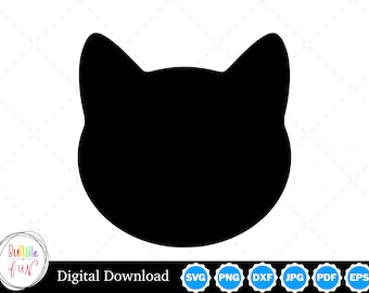 Cat Head Design, Cat Head SVG, Cat Head Outline, Cat Head Cut Files, Cat Head Cricut and Silhouette
