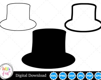 レプラコーンハットのシルエット（2つのアウトライン付き）｜レプラコーンハットSVG、レプラコーンハットのアウトラインSVG、セントパトリックデーSVG｜レプラコーンハットのカットファイル