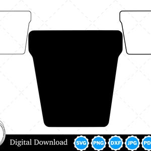Silhouet bloempot met twee contouren | Bloempot SVG Bloempot overzicht SVG | Bloempot gesneden bestanden, bloempot Cricut