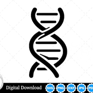 DNA Silhouette Vector Image with SVG, eps, pdf, png, pdf, and jpg, Instant Digital Download