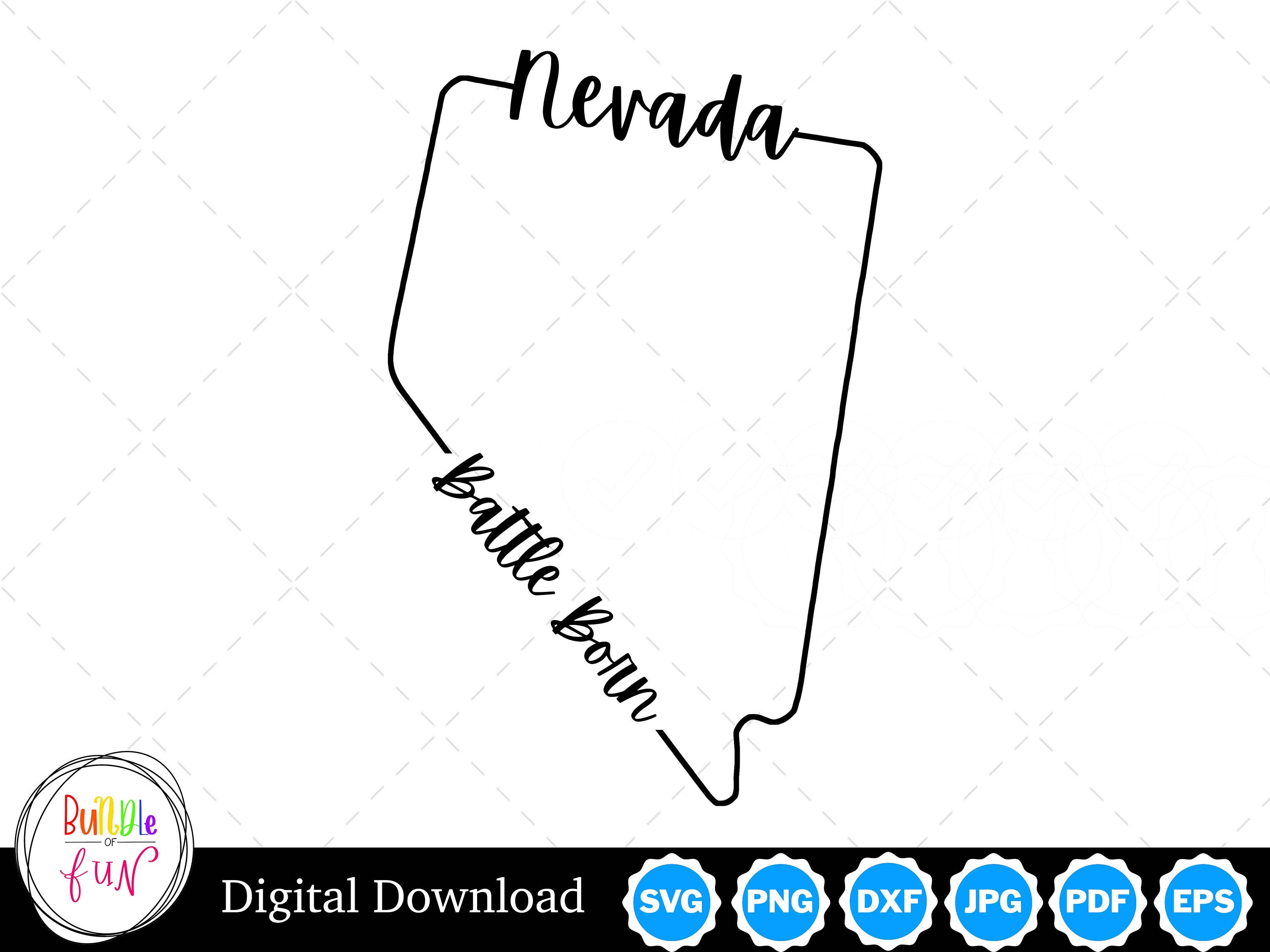 Nevada State Outline Design Nevada PNG Nevada SVG Nevada Etsy