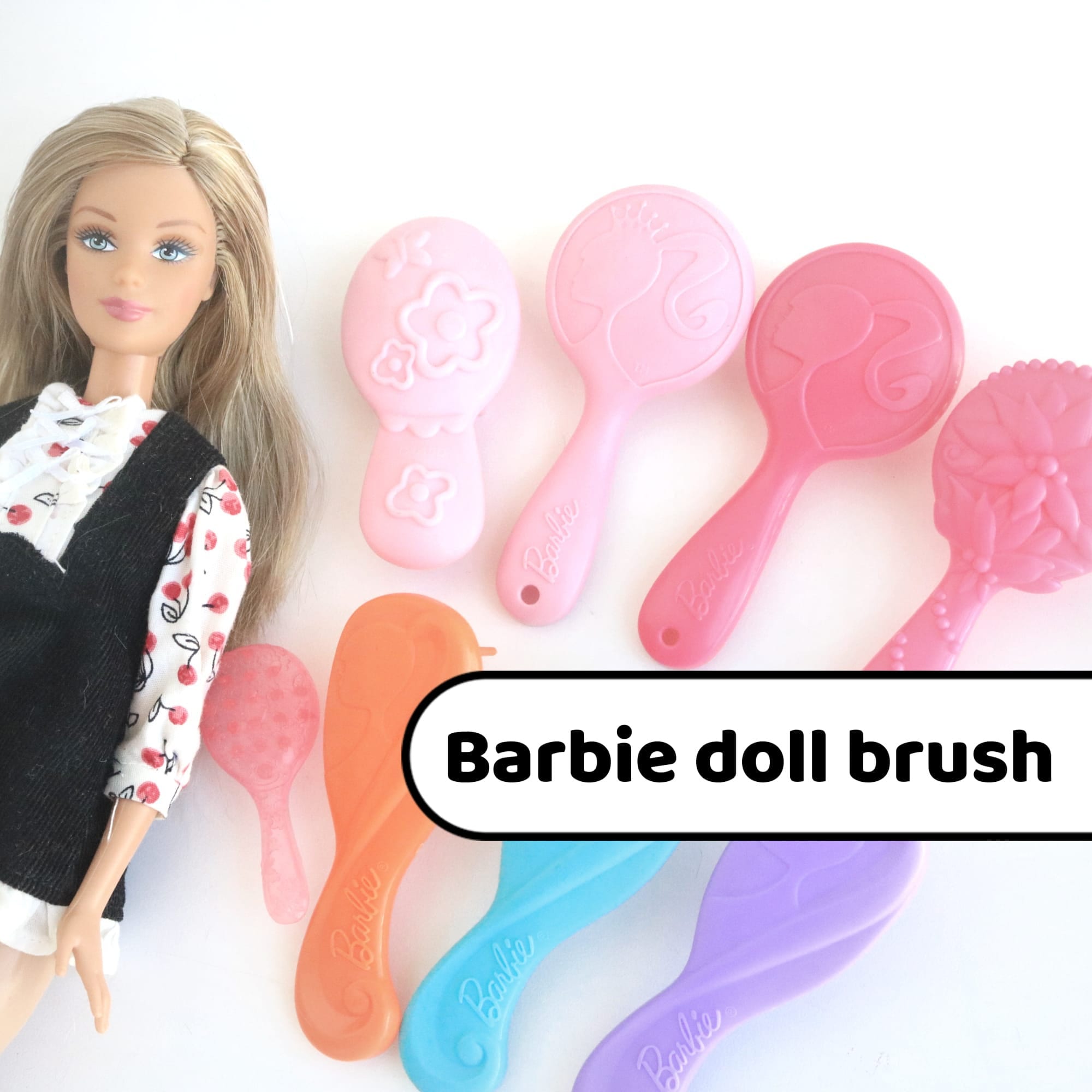 Original Barbie Doll Hair Brush Mini Barbie Comb Barbie Miniature Dollhouse  Barbie Accessories 