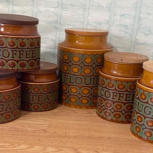Vintage Hornsea Bronte Storage Jars By John Clappison Small, Medium and Large Sizes