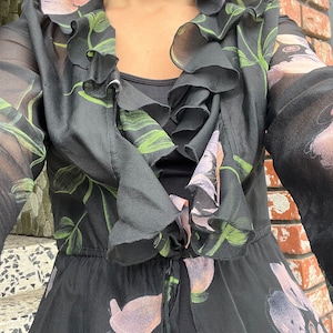 Sheer Ruffle Floral Top