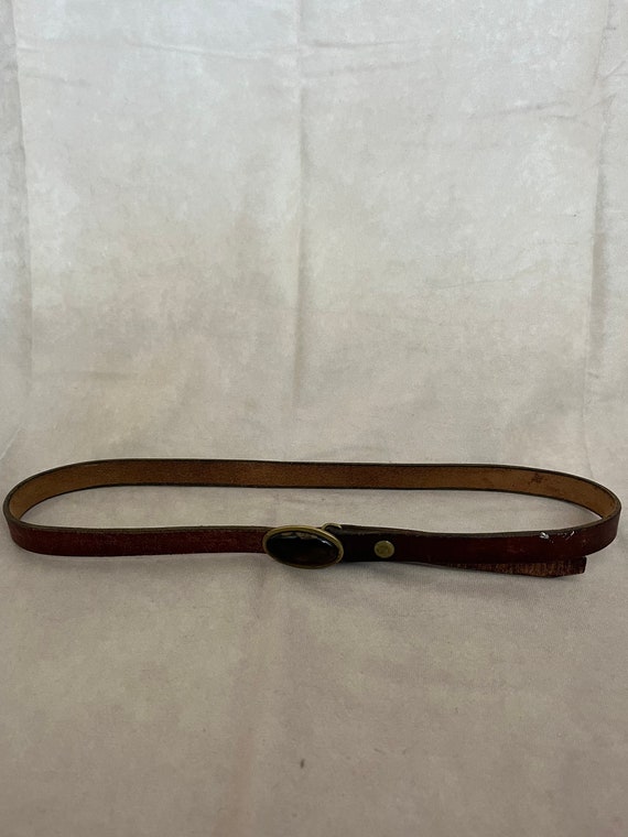 Leather Belt with Stone Buckle