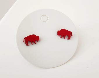 Tiny Buffalo Stud Earrings Stainless Steel