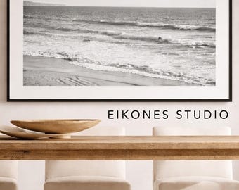 Fotografía costera, lámina de playa, arte de pared, decoración del hogar, estilo minimalista, olas, surf moderno de California, océano, decoración de Manhattan