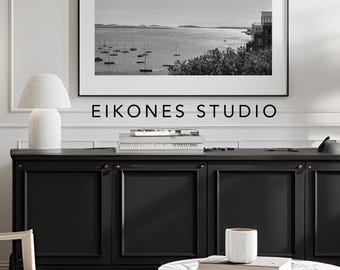 Black White Photography Sailboat Harbor Wall Art Maritime Decor Cape Cod Massachusetts Coastal Print Monochrome Nautical New England