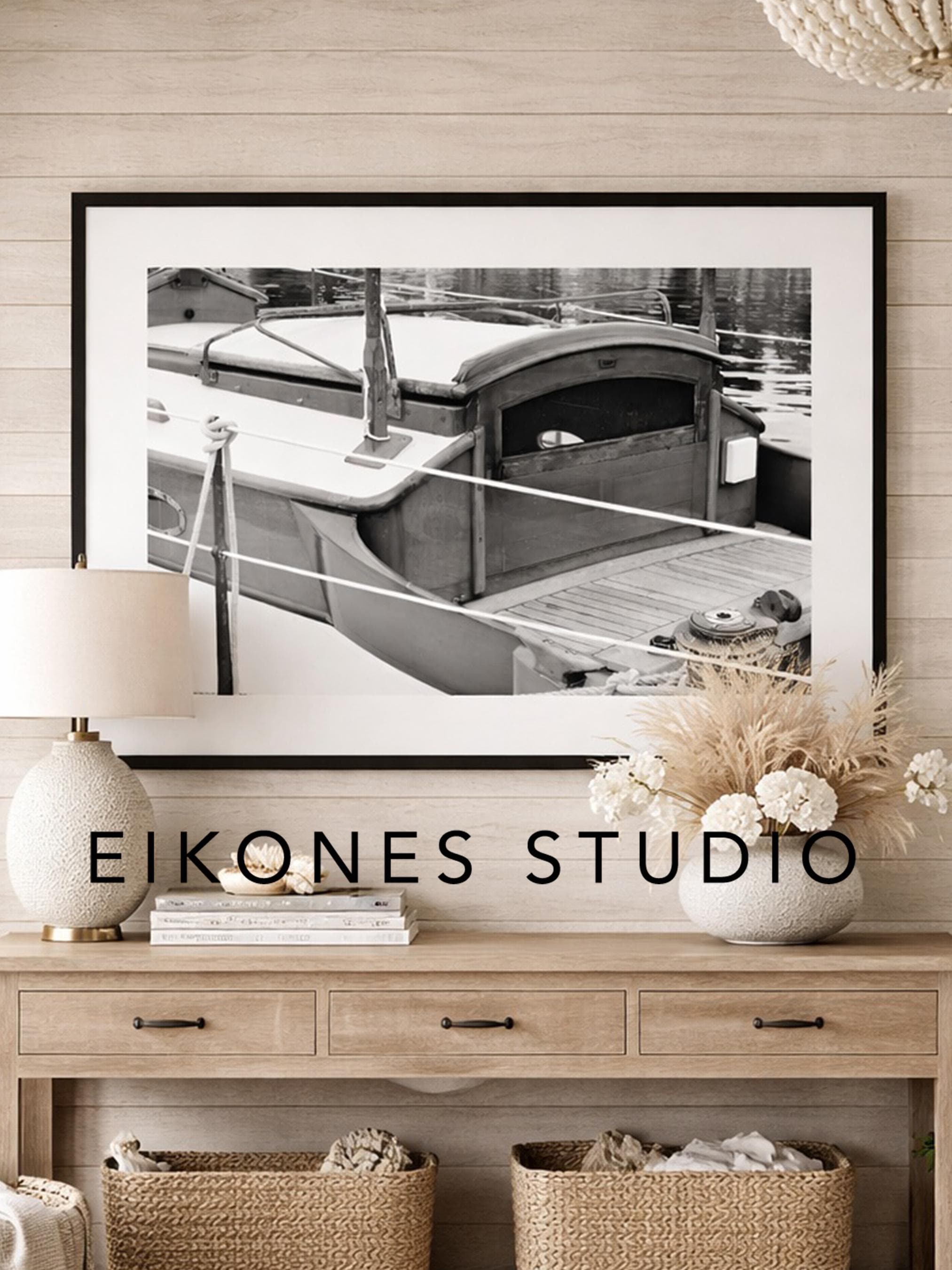 Black White Photography Nautical Wall Art Print Sailboat Maine Maritime Photograph Coastal Boat Cabin Wooden Classic Sailing Decoration