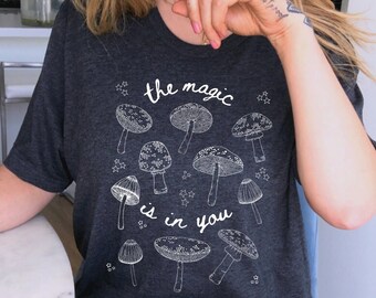 Mushroom T Shirt Mushroom Shirt Mushroom Clothing Cottagecore Shirt Goblincore Clothing Cottagecore Clothing Cottagecore Clothes Indie Shirt