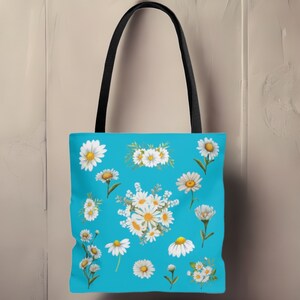 Verjaardagscadeau april voor haar Preppy Daisy Flowers Floral Tote Bag Cottagecore Vintage Preppy Tote Bag Light Academia Clothing Cottage Core