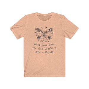 Rumi Quote Butterfly Tshirt Cottagecore Shirt Light Academia Aesthetic Clothes Meditation Shirt Indie Shirt Philosophy Shirt Alt Clothing Heather Peach