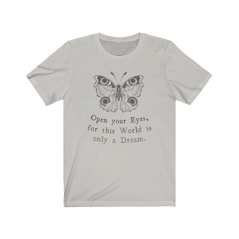Rumi Quote Butterfly Tshirt Cottagecore Shirt Light Academia Aesthetic Clothes Meditation Shirt Indie Shirt Philosophy Shirt Alt Clothing Silver