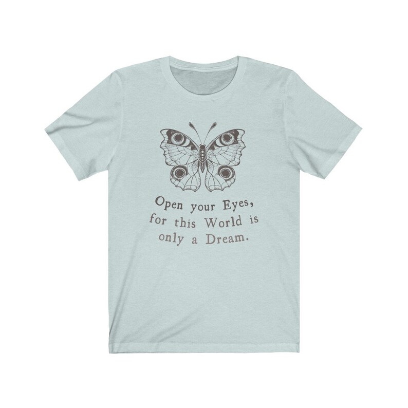 Rumi Quote Butterfly Tshirt Cottagecore Shirt Light Academia Aesthetic Clothes Meditation Shirt Indie Shirt Philosophy Shirt Alt Clothing Heather Ice Blue