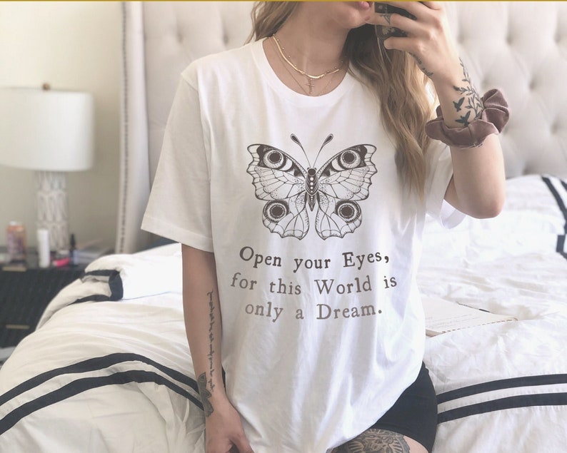 Rumi Quote Butterfly Tshirt Cottagecore Shirt Light Academia Aesthetic Clothes Meditation Shirt Indie Shirt Philosophy Shirt Alt Clothing image 1