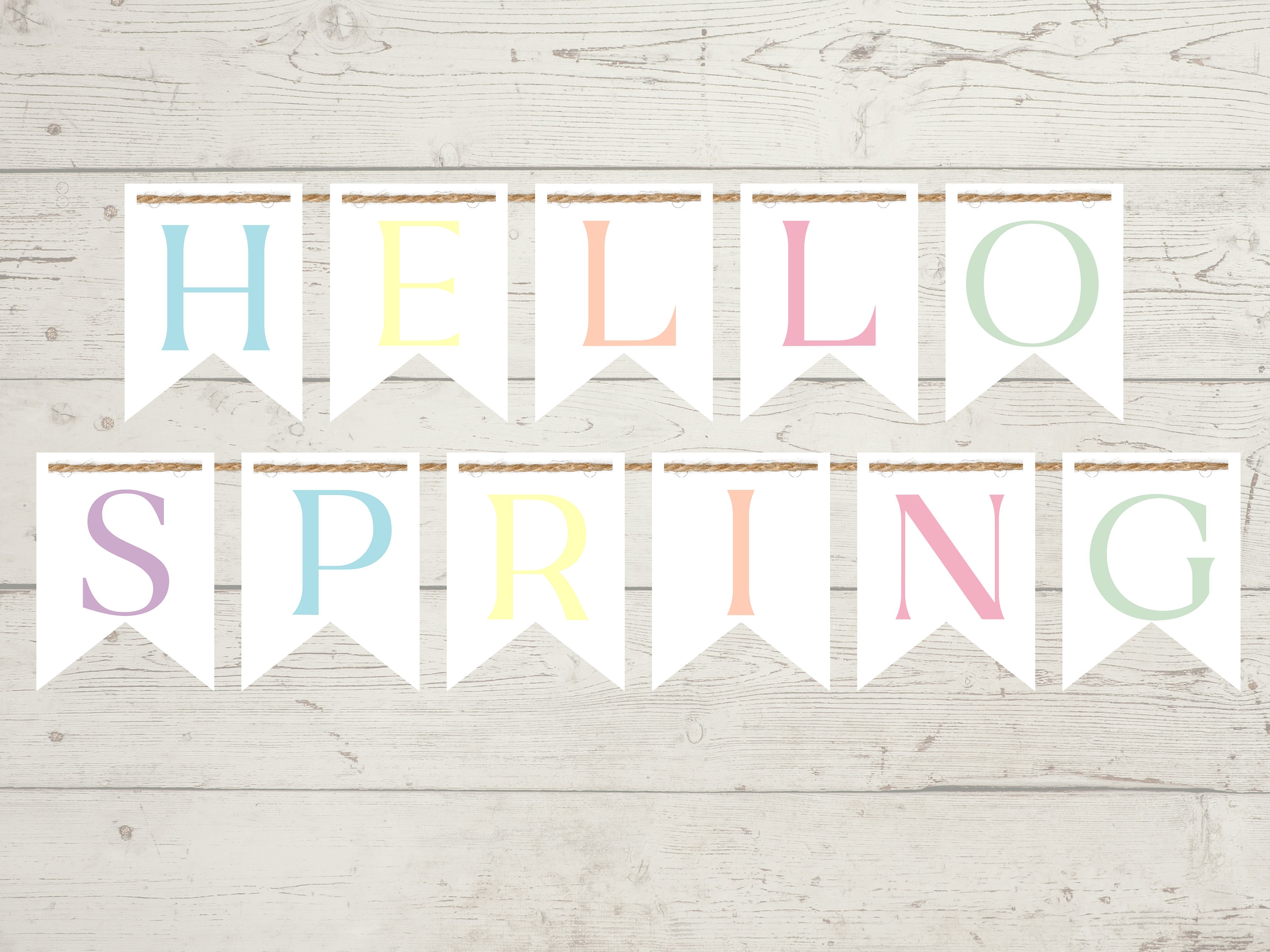 Hello Spring Pennant Banner | Spring Sign SVG | Cnc Cut File | Laser ...