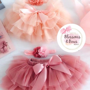 Tutu skirt with complimentary headband | birthday tutu| cake smash outfit | girls tutu | baby shower gift tutu| everyday toddler pink tutu |