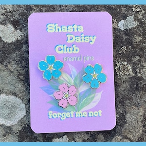 Trio of Forget Me Not Enamel Pins, floral pin, gardener gift, botanical pin, mother&#39;s day gift, flower pin, masonic pin, scatter pins