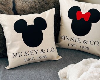 Mickey - Minnie  16X16 / 18x18 Canvas Pillow Case