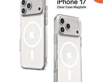 MagSafe Clear iPhone Case 17 16 15 Pro Max: Transparent Magnetic Wireless Charging Cover