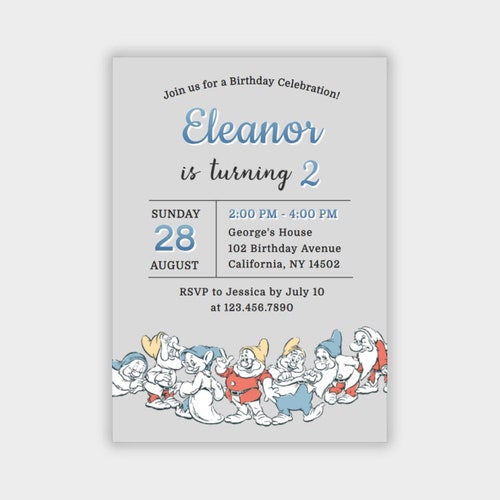 Snow White's Seven Dwarfs Printable File | Etsy