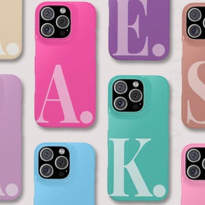 Personalised Large Initial Phone Case For iPhone 17 16 15 14 13 Pro Max, Custom Monogram SLIM CASE