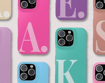 Personalised Large Initial Phone Case For iPhone 17 16 15 14 13 Pro Max, Custom Monogram SLIM CASE