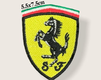 Ferrari Car Brand Logo Embroidered Iron on //Sew On Patch//Badge For Clothes
