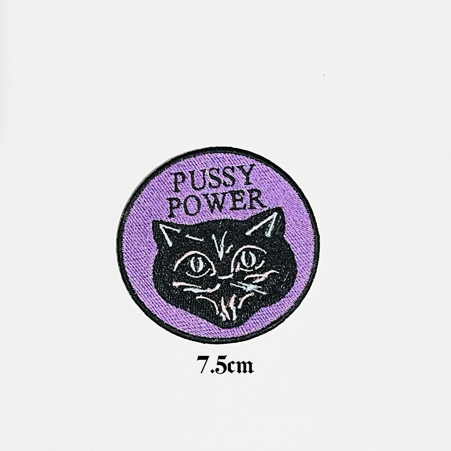 Round Fancy Pet Lovers Pussy Cat Power Embroidered Patch Badge | Etsy
