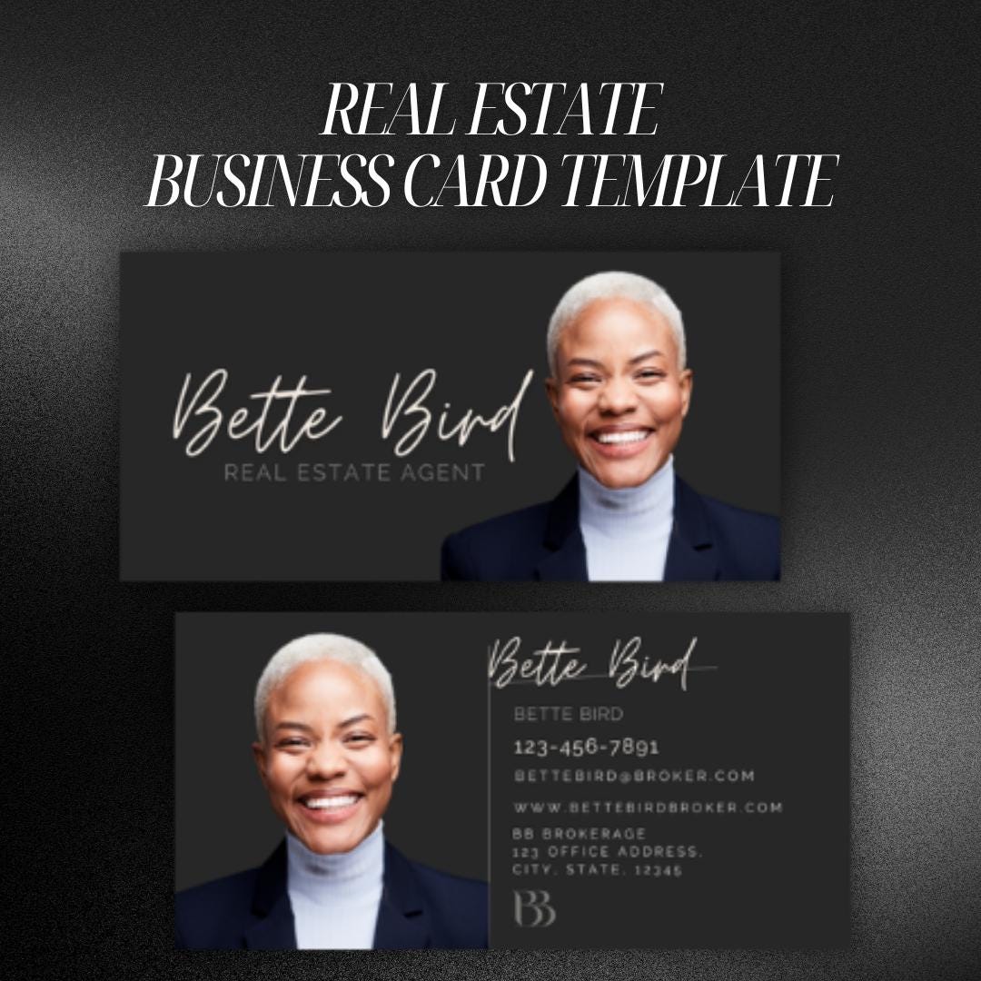 Real Estate Business Card Canva Template, Realtor Branding (digital) - Etsy