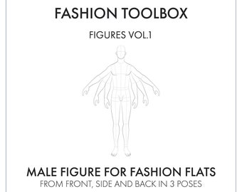 Male Figures - Fashion Template - Instant Download of Illustrator Fashion Template to sketch your Fashion Design Techpack