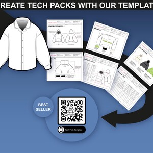 Tech pack creation using men's shirt vector templates. Customizable shirt mockups for fashion designers in Adobe Illustrator and Procreate.