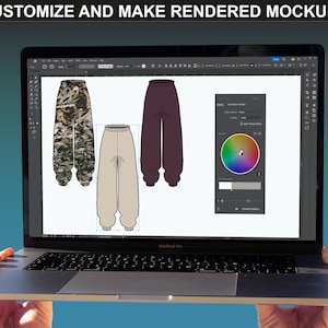 Realistic clothing mockups with camouflage and solid color options, included in FUPstudio streetwear templates bundle for Adobe Illustrator and Canva.
