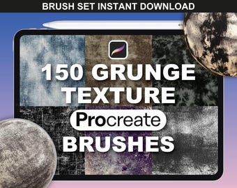 150 Grunge Procreate Brushes – Fabric Texture Brushes, Distressed Stains, Grain & Grungy Procreate Brushes for Fashion Design