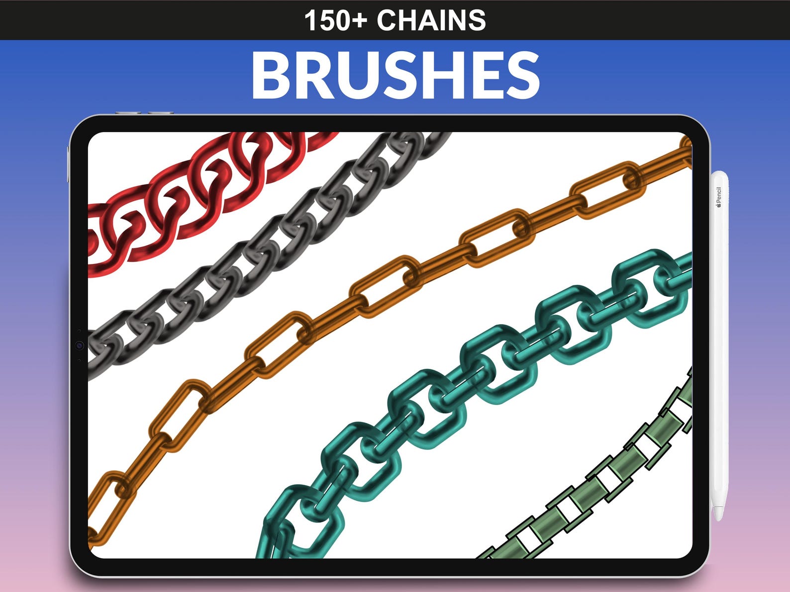 Procreate Chain 150 Procreate Chain Brushes – Metallic Jewelry, Necklace & Fashion ...
