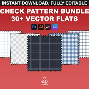 Puede incluir: Un conjunto de más de 30 patrones de cuadros vectoriales en varios colores y estilos. Los patrones se muestran en un formato de collage, con cada patrón mostrado en un cuadrado con esquinas redondeadas. Los patrones son adecuados para su uso en diseño gráfico, diseño web y otros proyectos creativos.