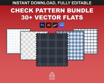 Check Fabric Patterns & Textile Design, Vector Patterns for Tech Pack and Fashion Design. Illustrator Brushes and Patterns Instant Download