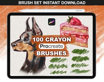 Realistic Crayon Brushes for Procreate – Sketch & Drawing Brush Set (Digital Download)