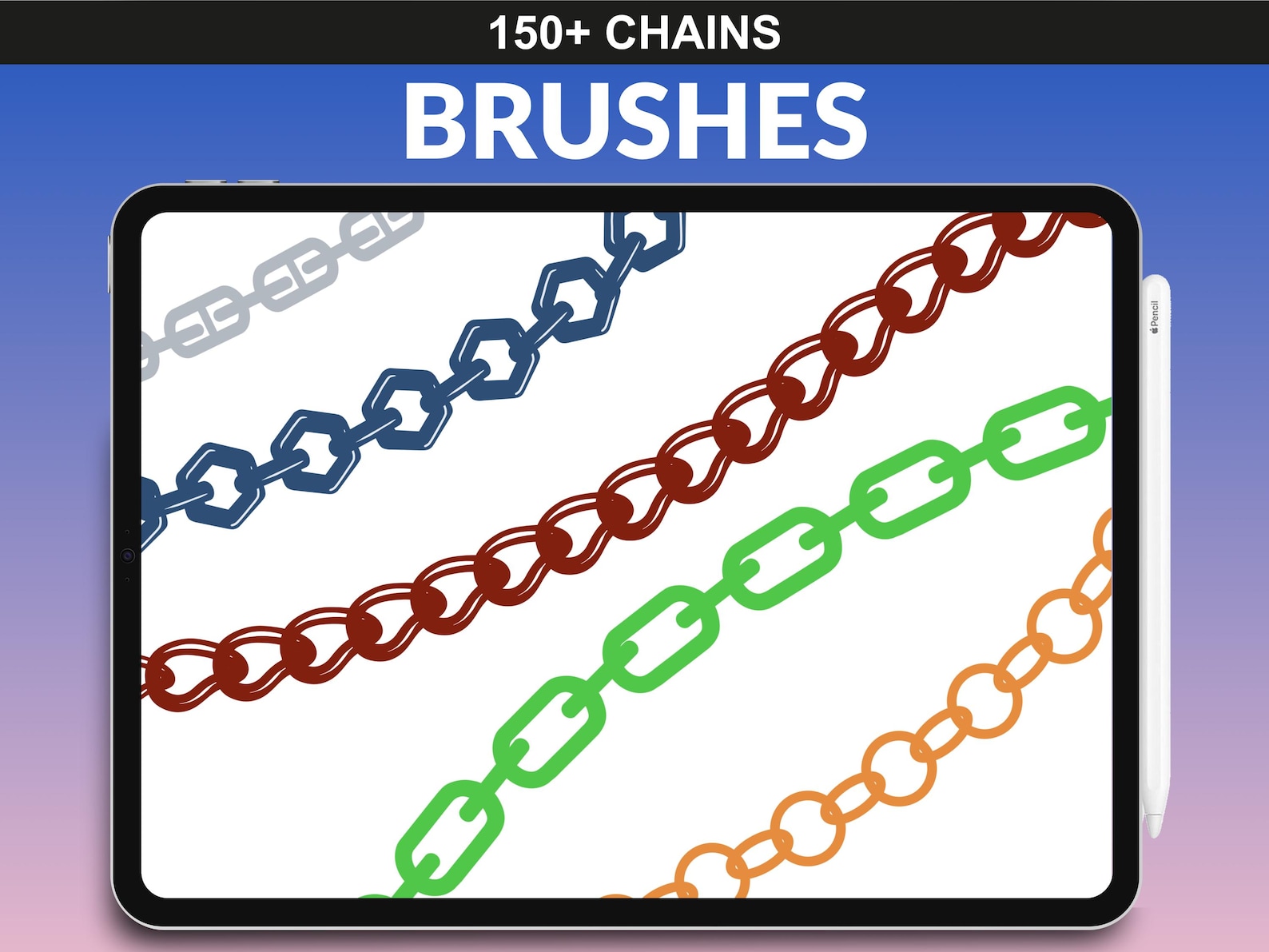 Procreate Chain 150 Procreate Chain Brushes – Metallic Jewelry, Necklace & Fashion ...