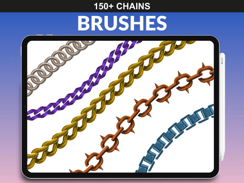 Procreate Chain 150 Procreate Chain Brushes – Metallic Jewelry, Necklace & Fashion ...