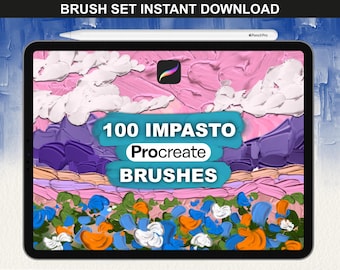 Realistic Impasto Procreate Brushes, 100 Oil Paint Brushes for Procreate, Realistic Paint Texture, Instant Download