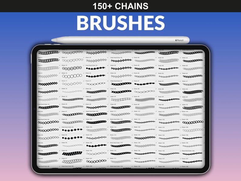 Procreate Chain 150 Procreate Chain Brushes – Metallic Jewelry, Necklace & Fashion ...