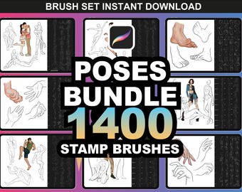 1400+ Procreate Brushes - Body Poses Brush Set for Procreate Drawings | Instant Procreate Downloads