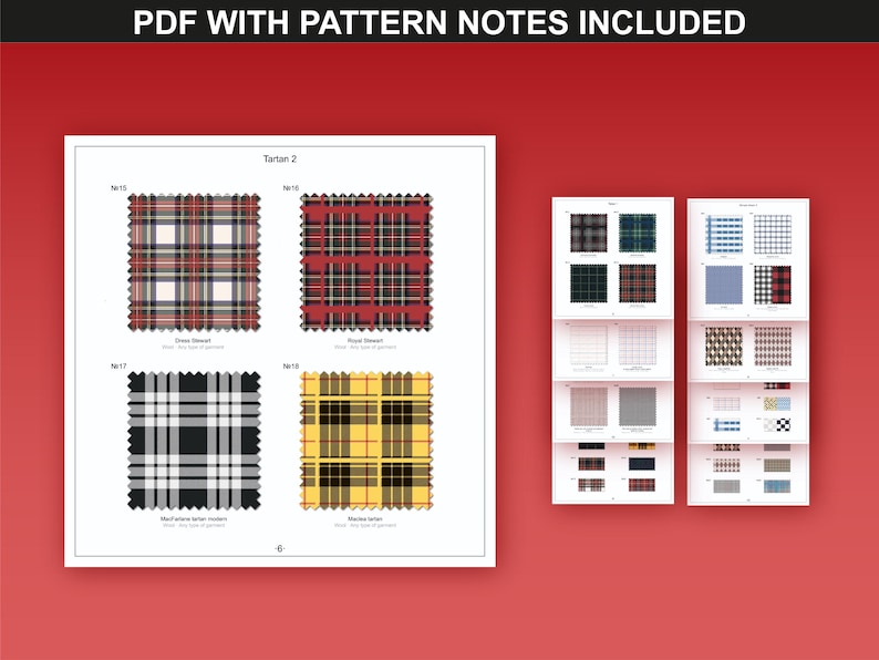 PDF document included in the Check Pattern Bundle by FUPstudio, featuring pattern details and technical specifications.