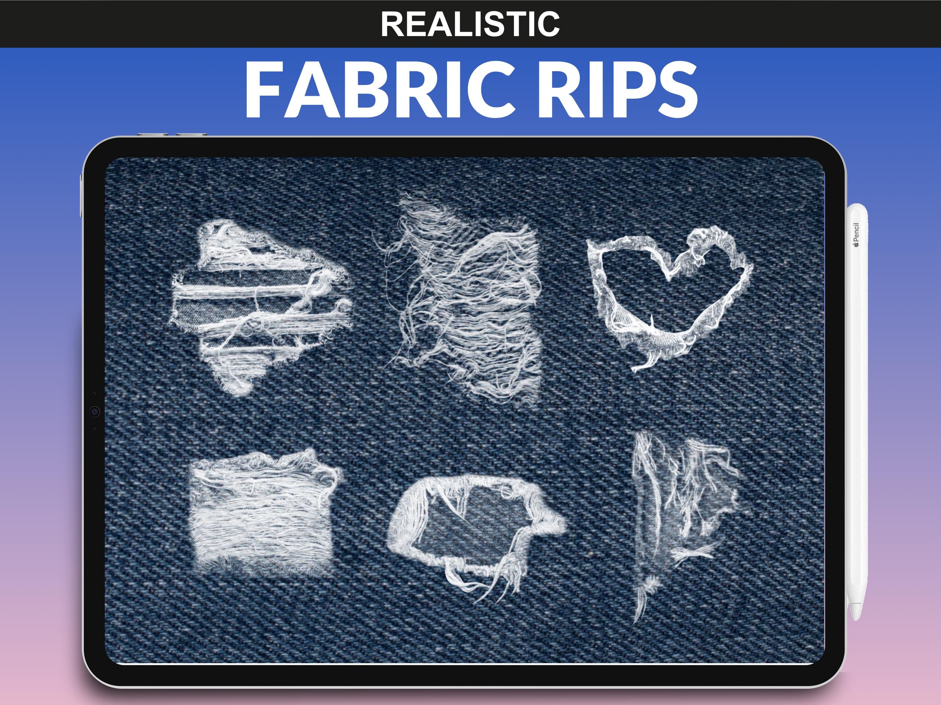 100 Procreate Rips Fabric Brushes – Denim Rips Brushes Procreate ...