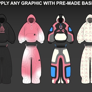 FUPstudio clothing mockups list showing organized streetwear templates for tech packs and apparel design.