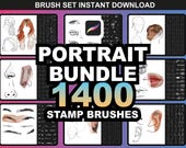 1400+ Procreate Brushes - Portrait Brush Set for Procreate Drawings | Instant Procreate Downloads