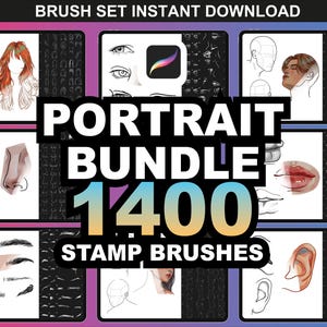1400+ Procreate-penselen - portretpenselenset voor procreate-tekeningen | Instant Procreate-downloads