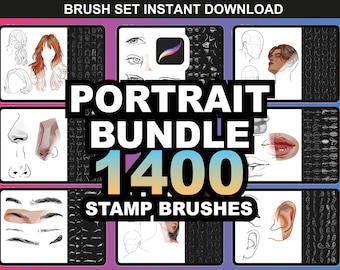 1400+ Procreate Brushes - Portrait Brush Set for Procreate Drawings | Instant Procreate Downloads